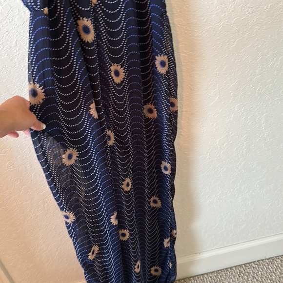 Versona jumpsuit navy blue with sunflowers size 10 - Picture 3 of 8